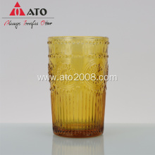 ATO Amber Whisky Glass Embossed Retro Juice cup